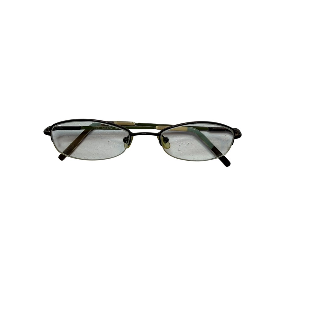 Kate Spade Marcy Dark Brown Olive Green Oval Semi Rimless Eyeglasses Italy 135